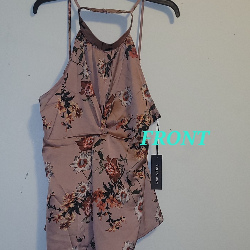 Doe & Rae Floral Halter Top SZ Large